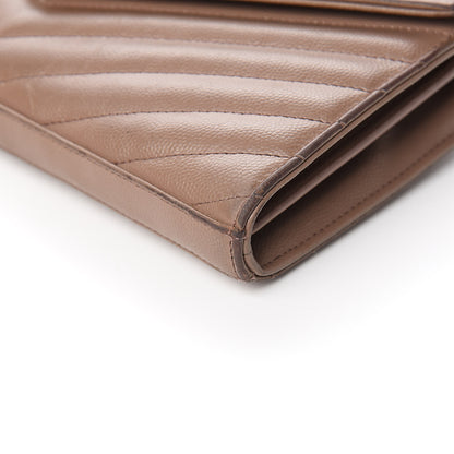 Saint Laurent Grain De Poudre Matelasse Chevron Monogram Chain Wallet Fard 12 of 13