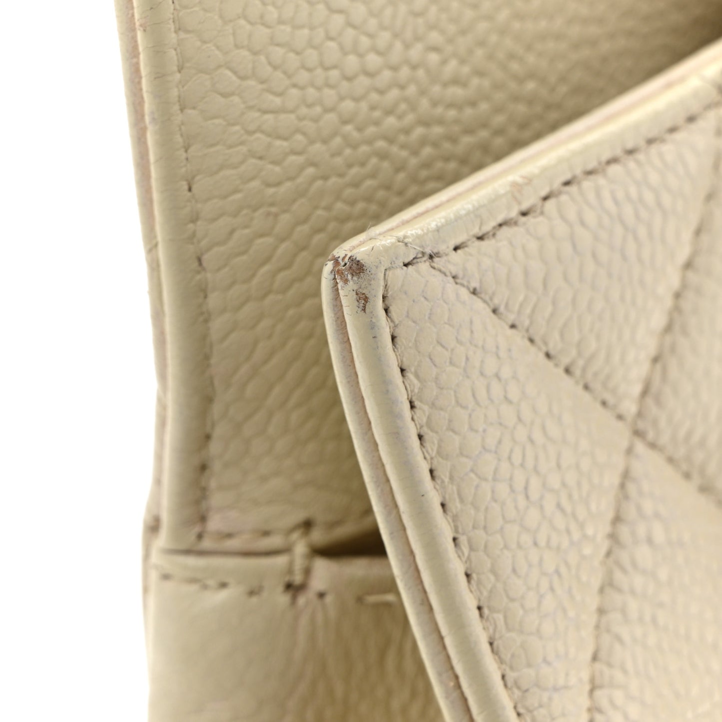 Caviar Quilted Timeless CC Shopping Tote White