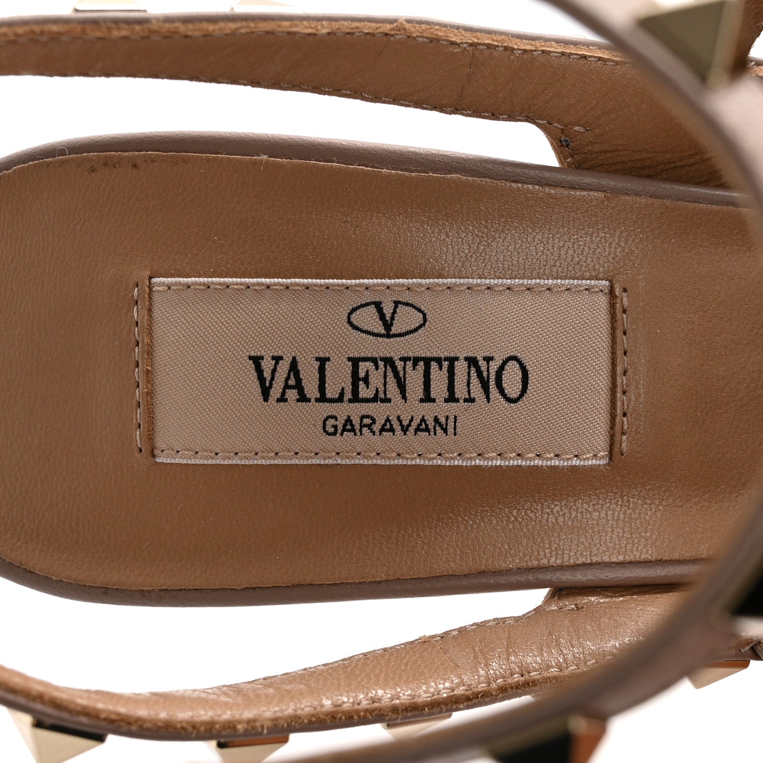 Valentino Garavani Calfskin Nappa Rockstud Ankle Strap 100mm Pumps 37.5 Baltique Poudre 6 of 9