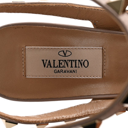 Valentino Garavani Calfskin Nappa Rockstud Ankle Strap 100mm Pumps 37.5 Baltique Poudre 6 of 9