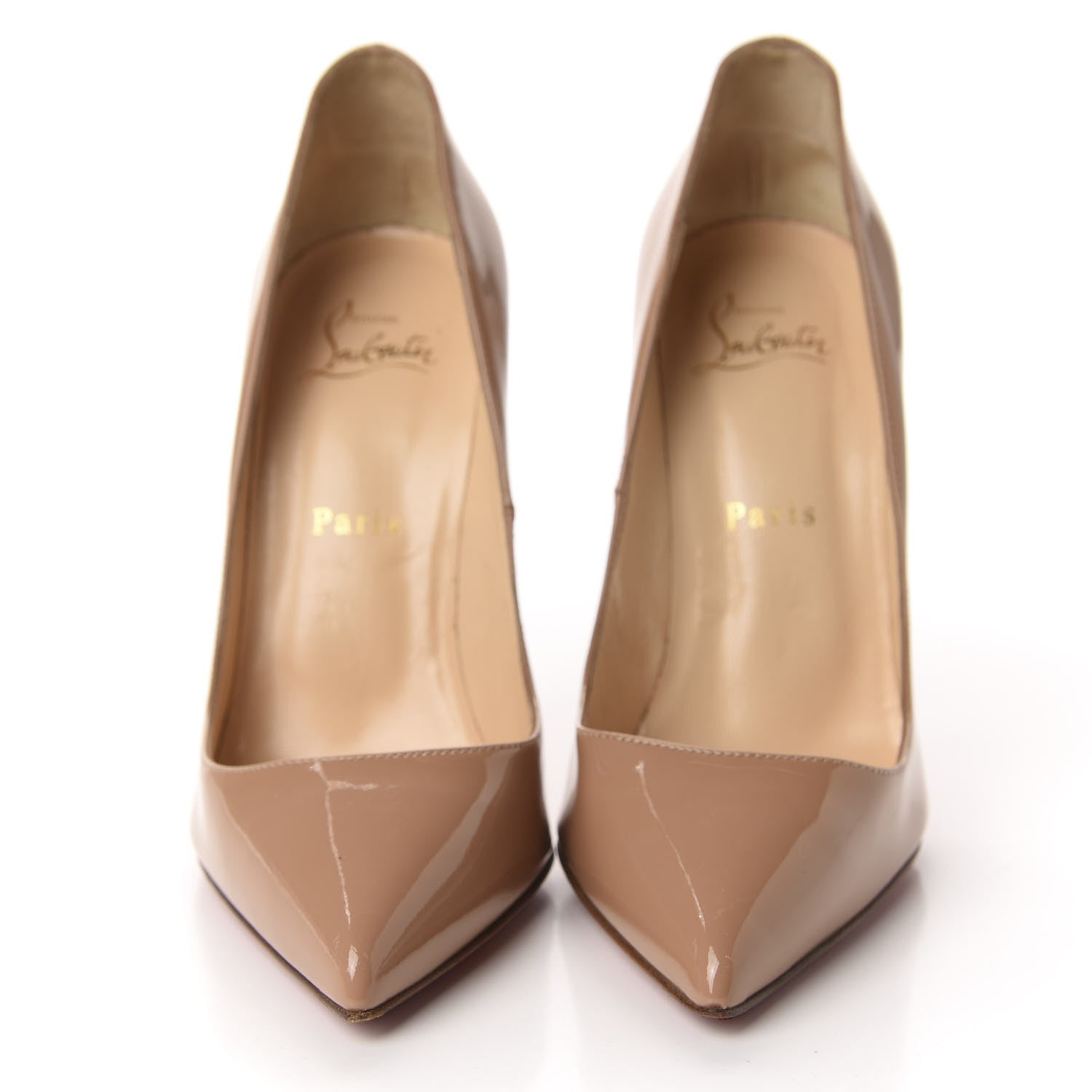 Christian Louboutin Patent Pigalle 120 Pumps 38 Nude 2 of 10