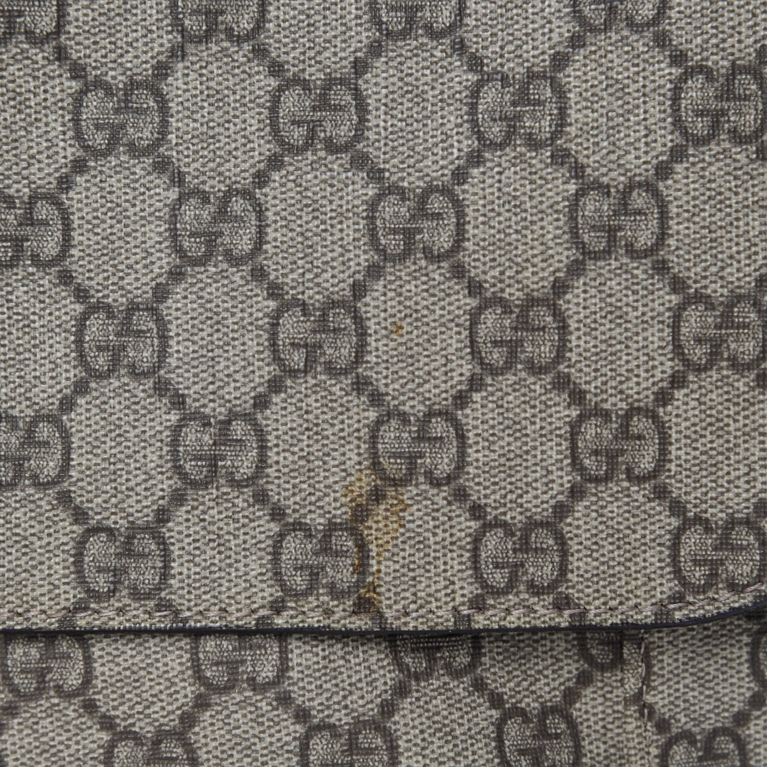 Gucci GG Supreme Monogram Selleria Calfskin Messenger Diaper Bag Beige Ebony Cocoa Dark Chocolate 10 of 13