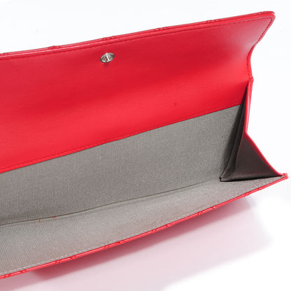 Chanel Lambskin Diamond Stitched Long Flap Wallet Red 7 of 10