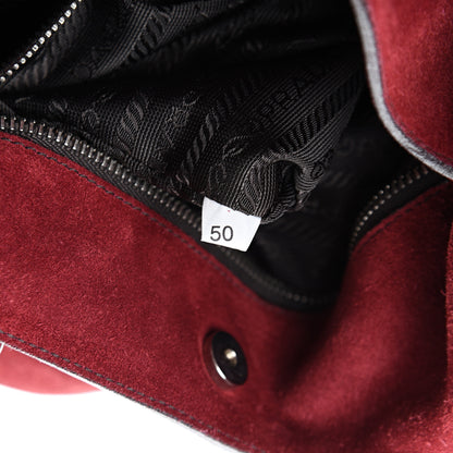 Prada Suede Hobo Cerise 6 of 14