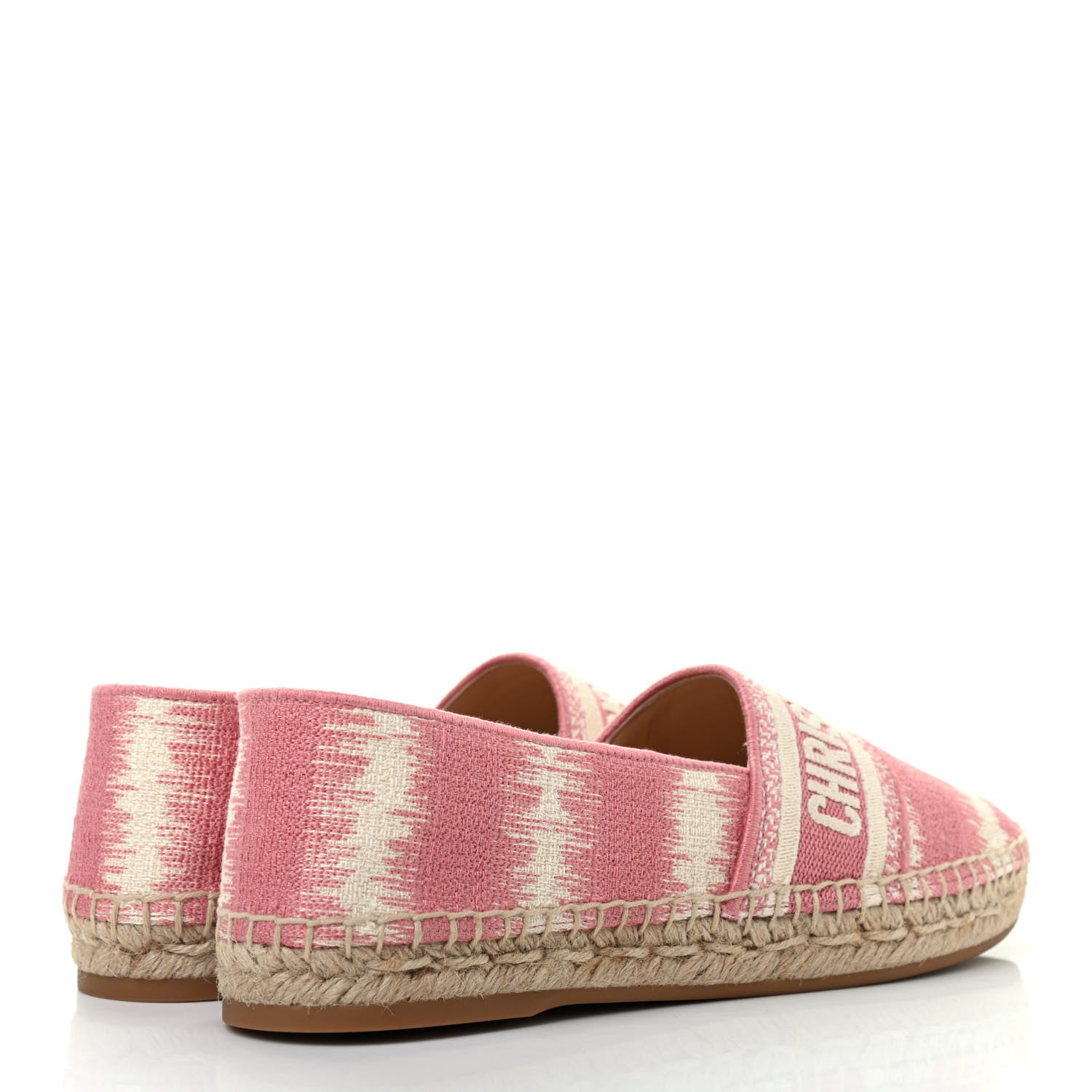 Christian Dior Cotton D-Stripes Embroidered Granville 15mm Espadrilles 39 Deep Nude 4 of 8