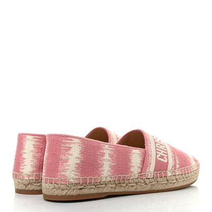 Christian Dior Cotton D-Stripes Embroidered Granville 15mm Espadrilles 39 Deep Nude 4 of 8