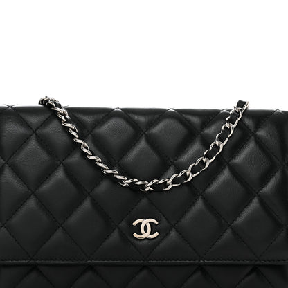 Chanel Lambskin Quilted Wallet On Chain WOC Black 8 of 10