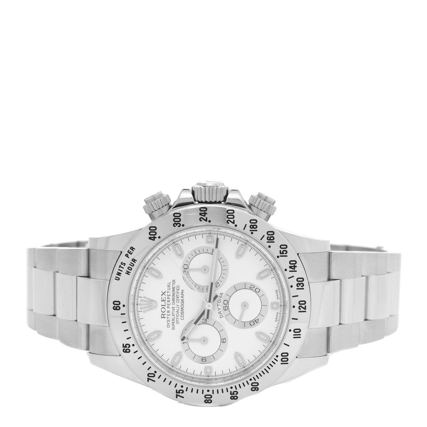 Stainless Steel 40mm Oyster Perpetual Cosmograph Daytona Watch White 116520