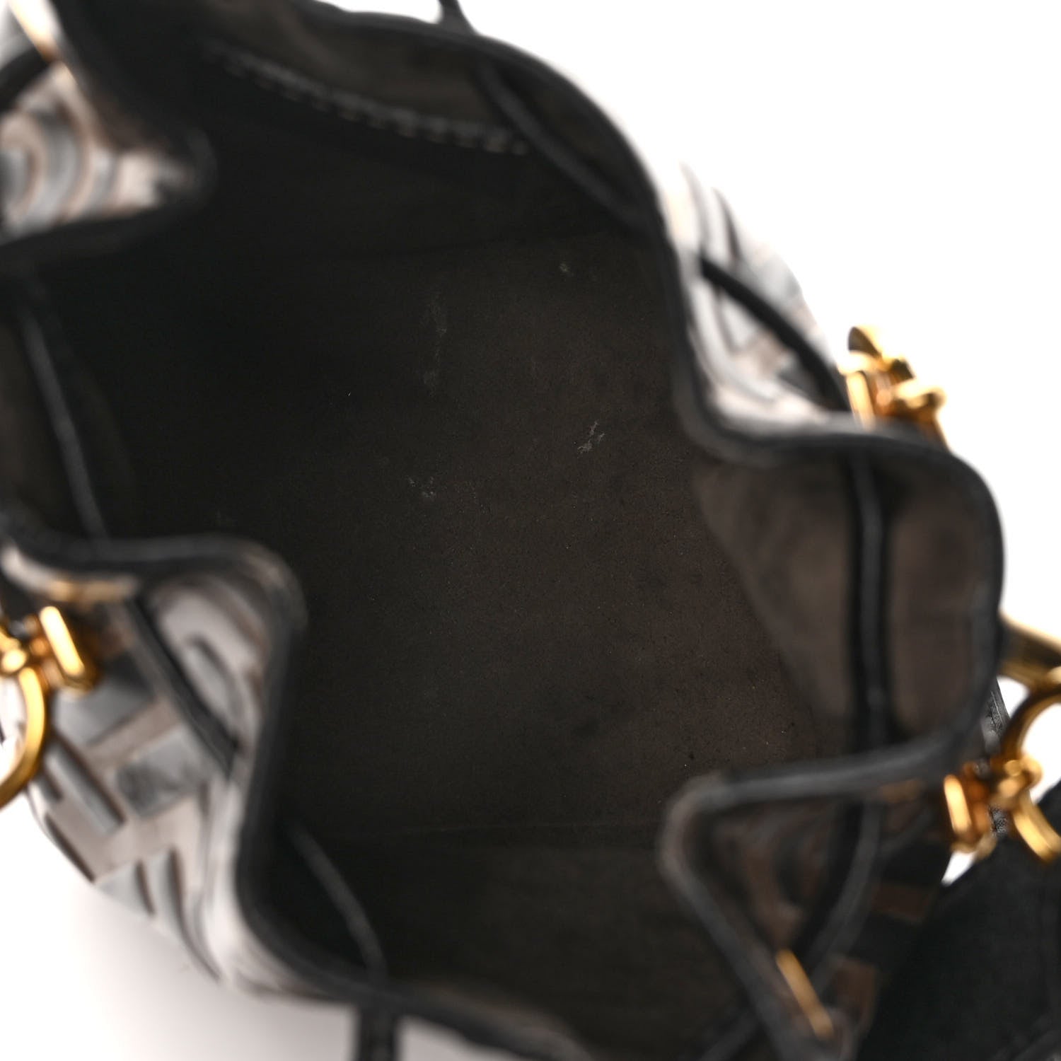 Fendi Vitello Liberty F is Fendi Bi-Color FF 1974 Embossed Mini Mon Tresor Bucket Bag Maya Black 6 of 13