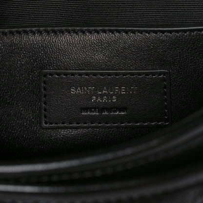 Saint Laurent Crinkled Calfskin Matelasse Monogram Baby Niki Chain Satchel Black 8 of 10