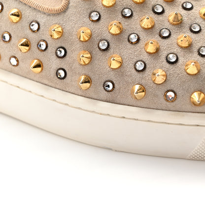 Christian Louboutin Veau Velours Spikes Womens Roller Boat Flat 44 Gold 18 of 22