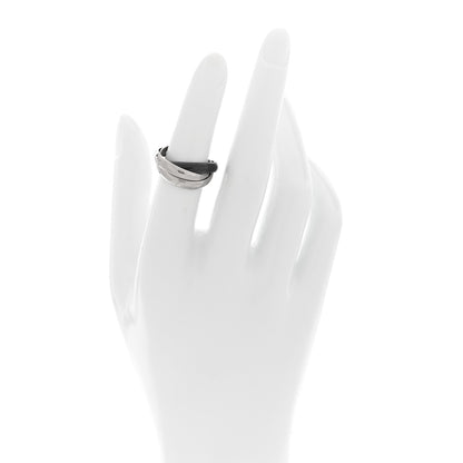 Cartier 18K White Gold Black Ceramic Trinity Ring 50 5.25 2 of 5