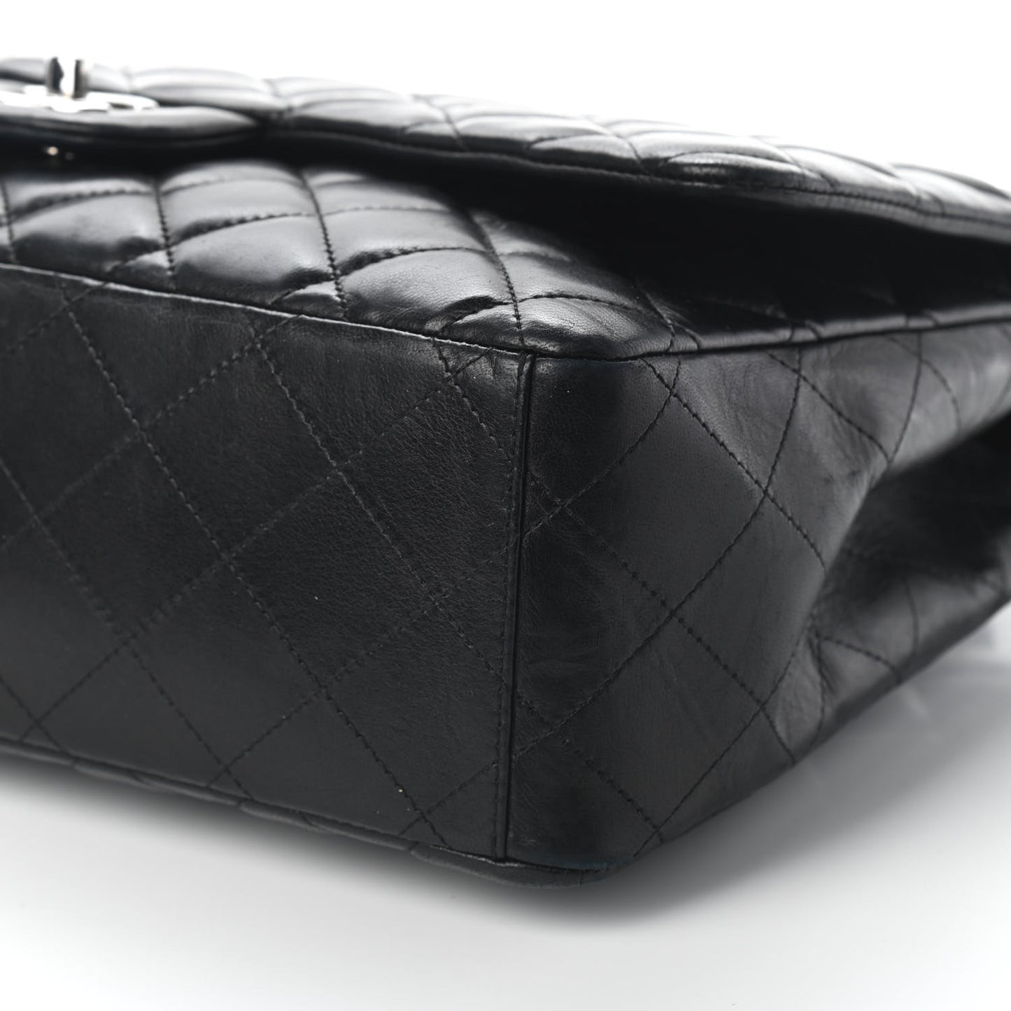 Lambskin Quilted Maxi Single Flap Black