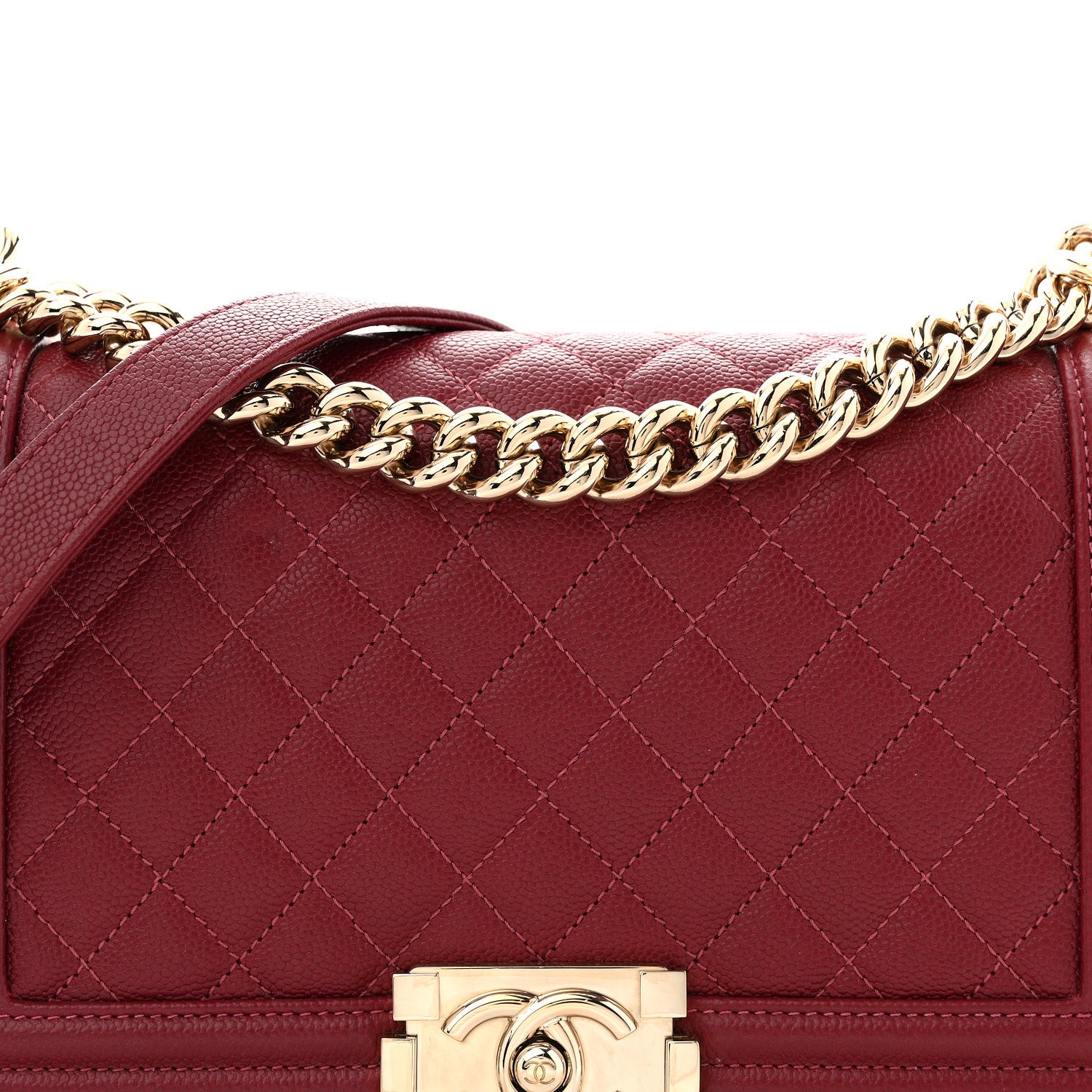 Chanel Caviar Quilted Medium Boy Flap Red 8 of 10