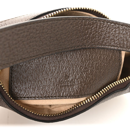 Gucci Monogram Jumbo GG Textured Dollar Calfskin Web Mini Ophidia Half Moon Hobo Camel Ebony New Acero 6 of 9