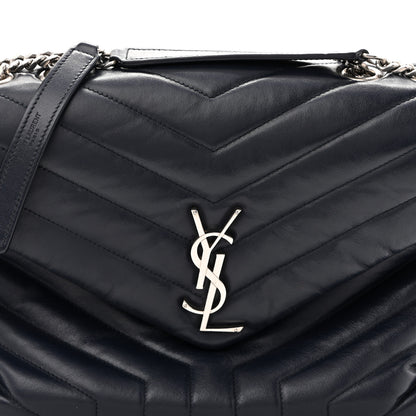 Saint Laurent Calfskin Y Quilted Monogram Medium Loulou Chain Satchel Medium Blue 8 of 14
