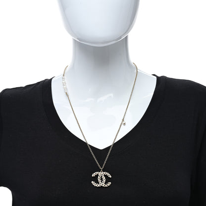Chanel Pearl CC Pendant Necklace Gold 2 of 4