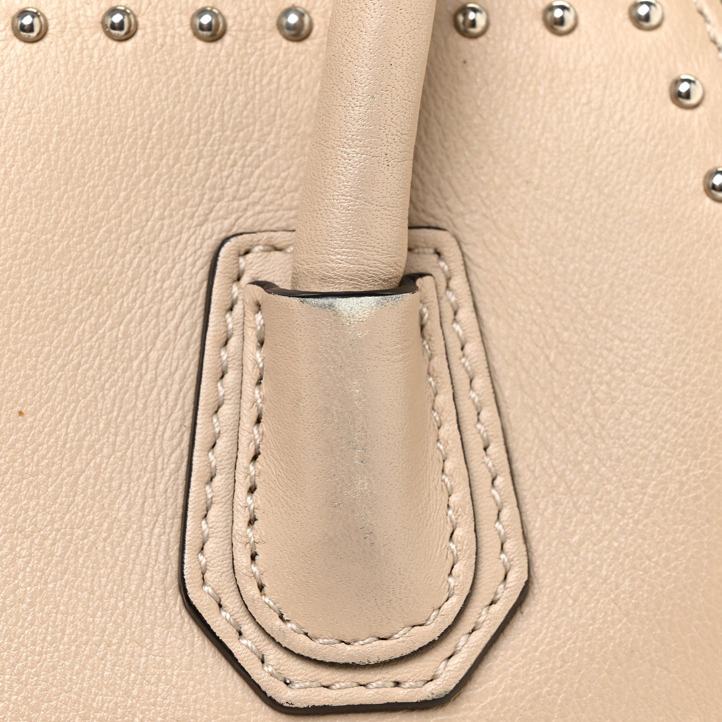 Calfskin Mini Studded Antigona Beige Buff