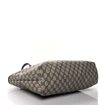 Gucci GG Supreme Monogram Medium Zippered Shopping Tote Navy 4 of 11