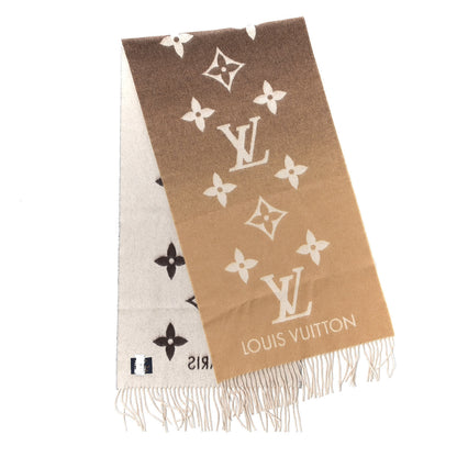 Louis Vuitton Cashmere Monogram Gradient Reykjavik Scarf Beige 3 of 5