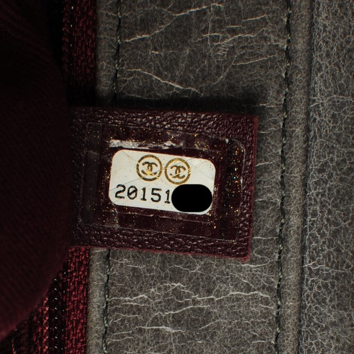 Aged Calfskin Medium Perfect Edge Flap Grey
