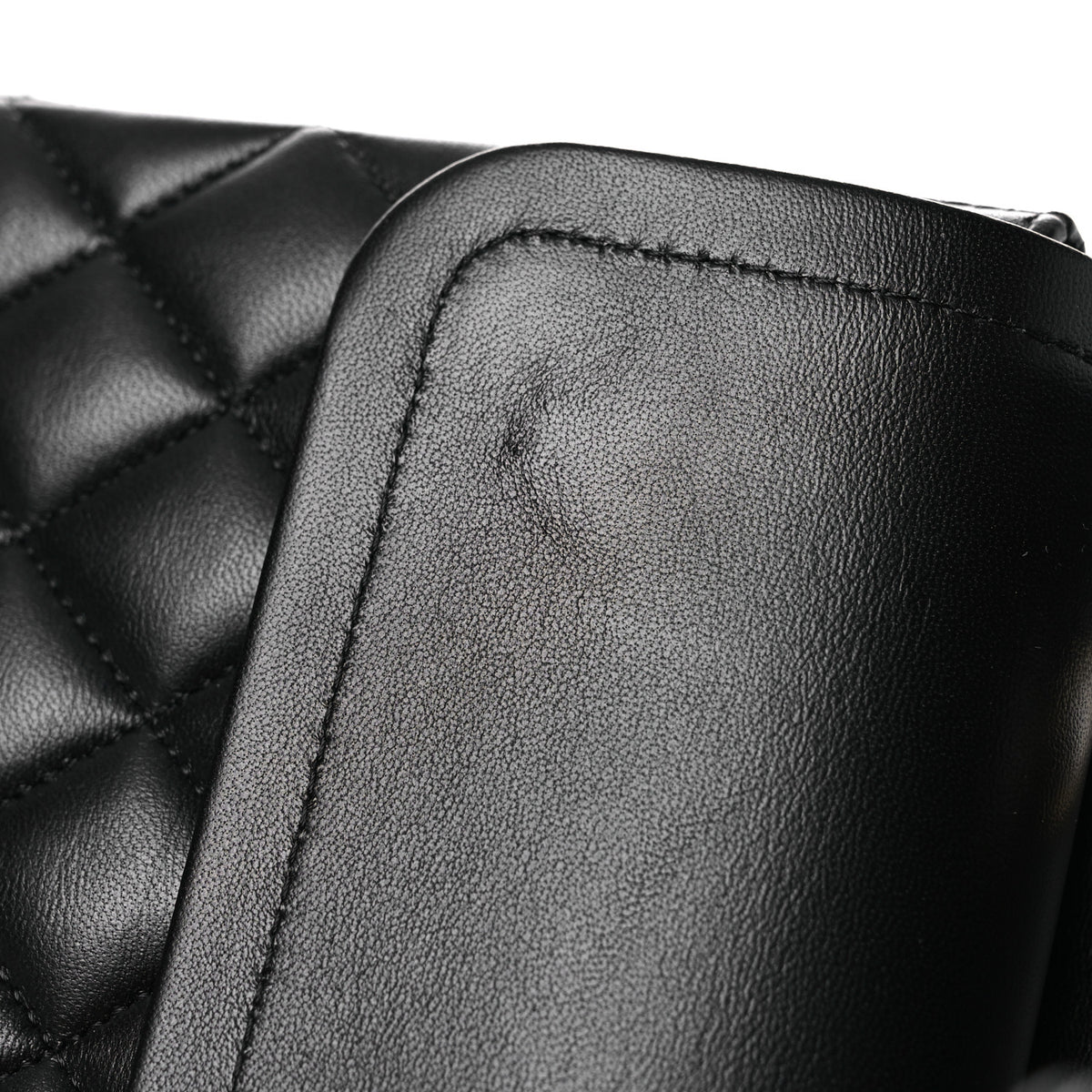 Lambskin Quilted Medium Double Flap Black