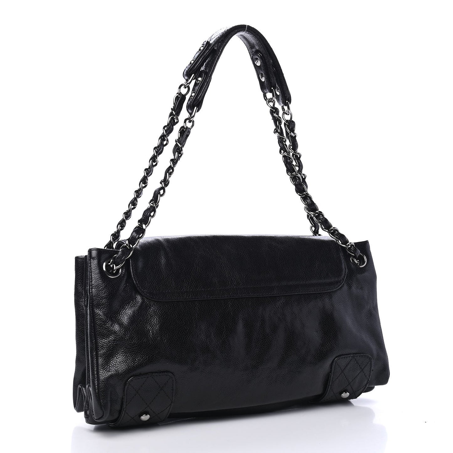 Glazed Caviar Pocket In The City Tote Black