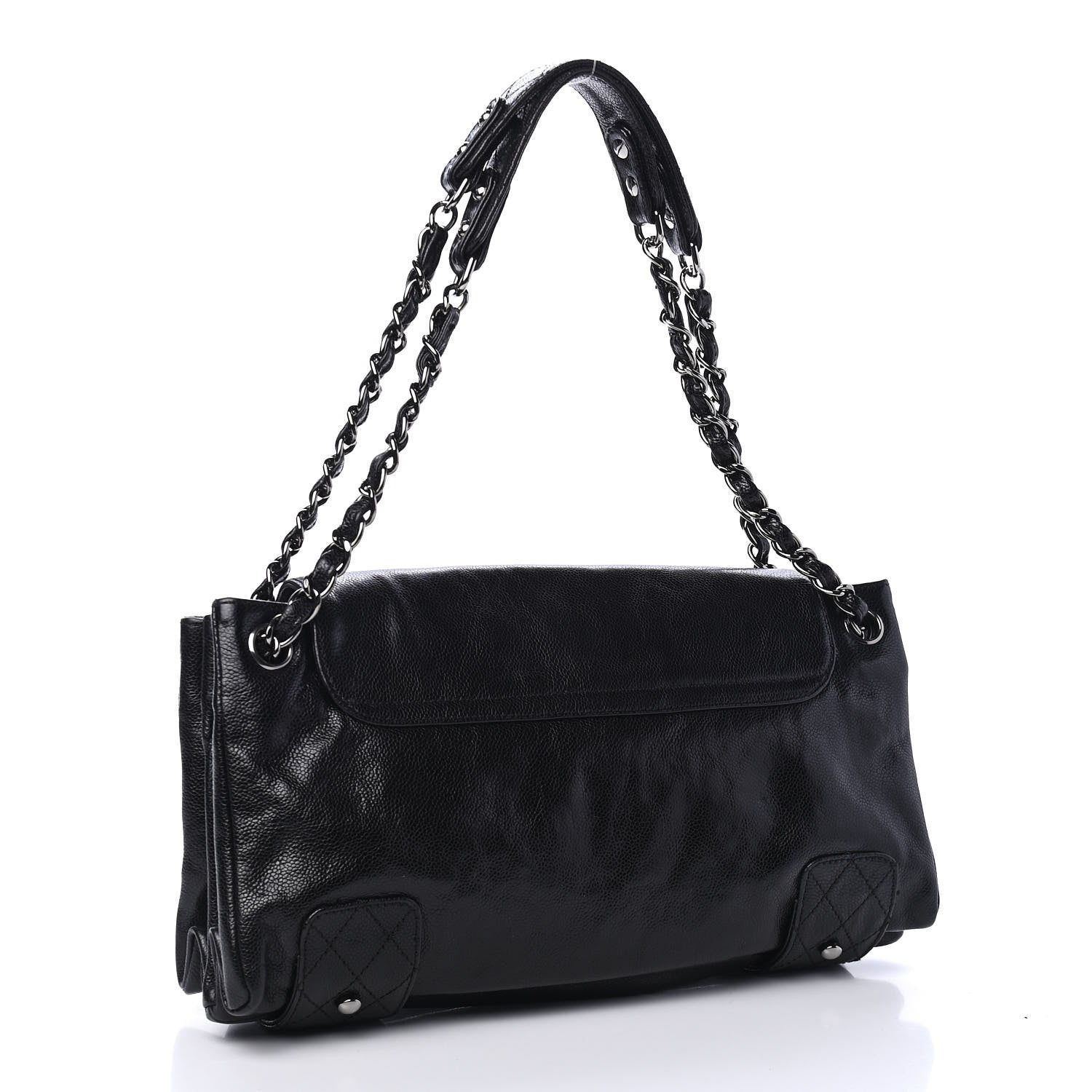 Chanel Glazed Caviar Pocket In The City Tote Black 2 of 4