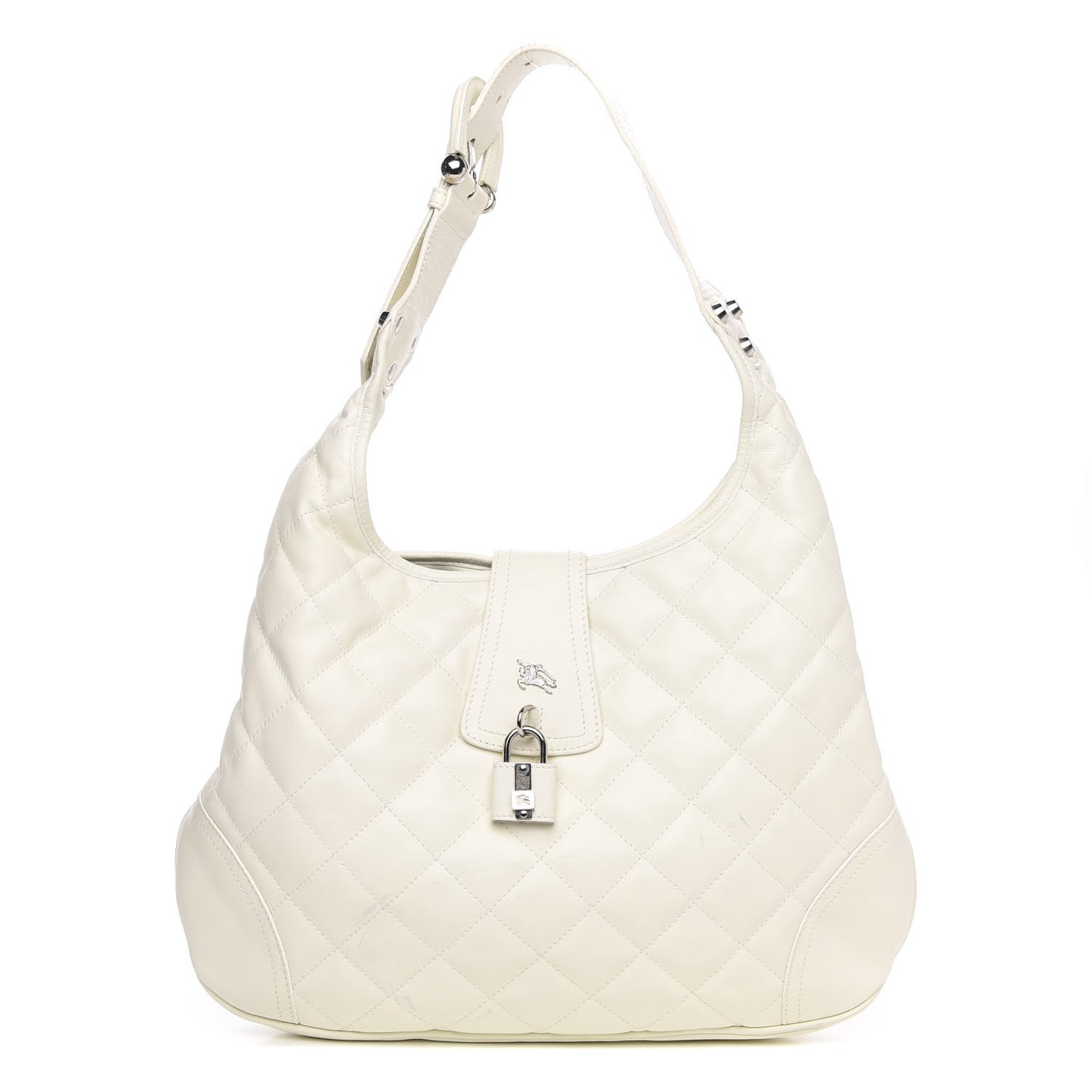 Calfskin Quilted Brook Hobo White