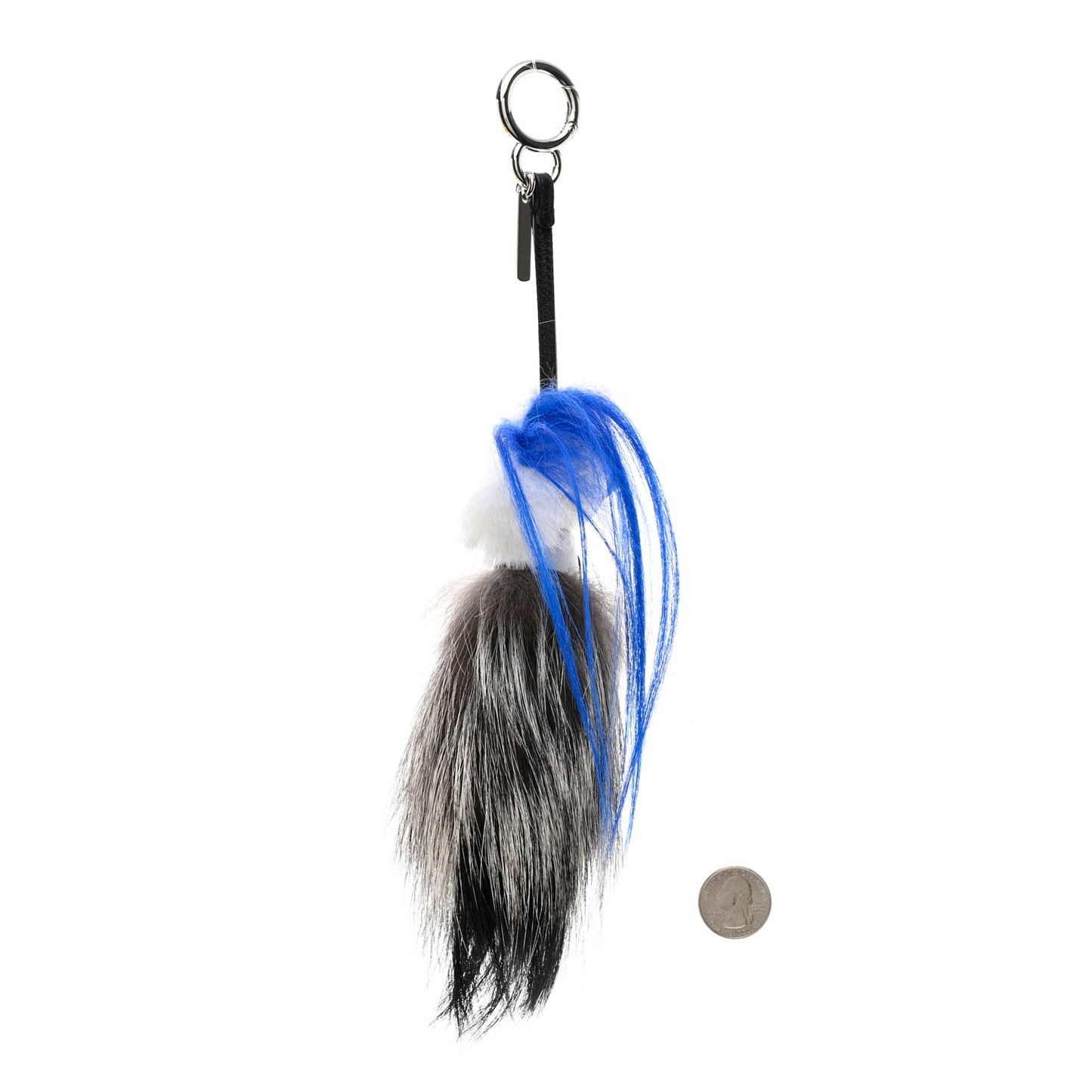 Mink Fox Goat Fur Karlito Bag Charm Blue