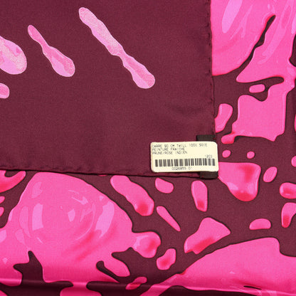 Hermes Silk Peinture Fraiche Scarf 90 Prune Rose Indien 3 of 4