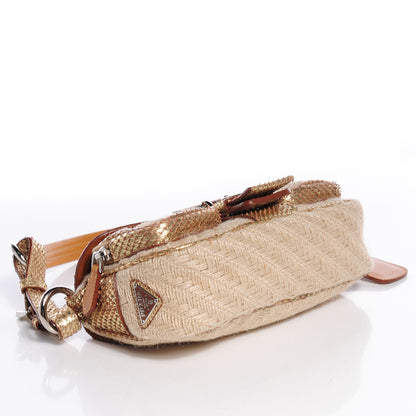 Prada Jute Python Shoulder Bag Oro 4 of 10