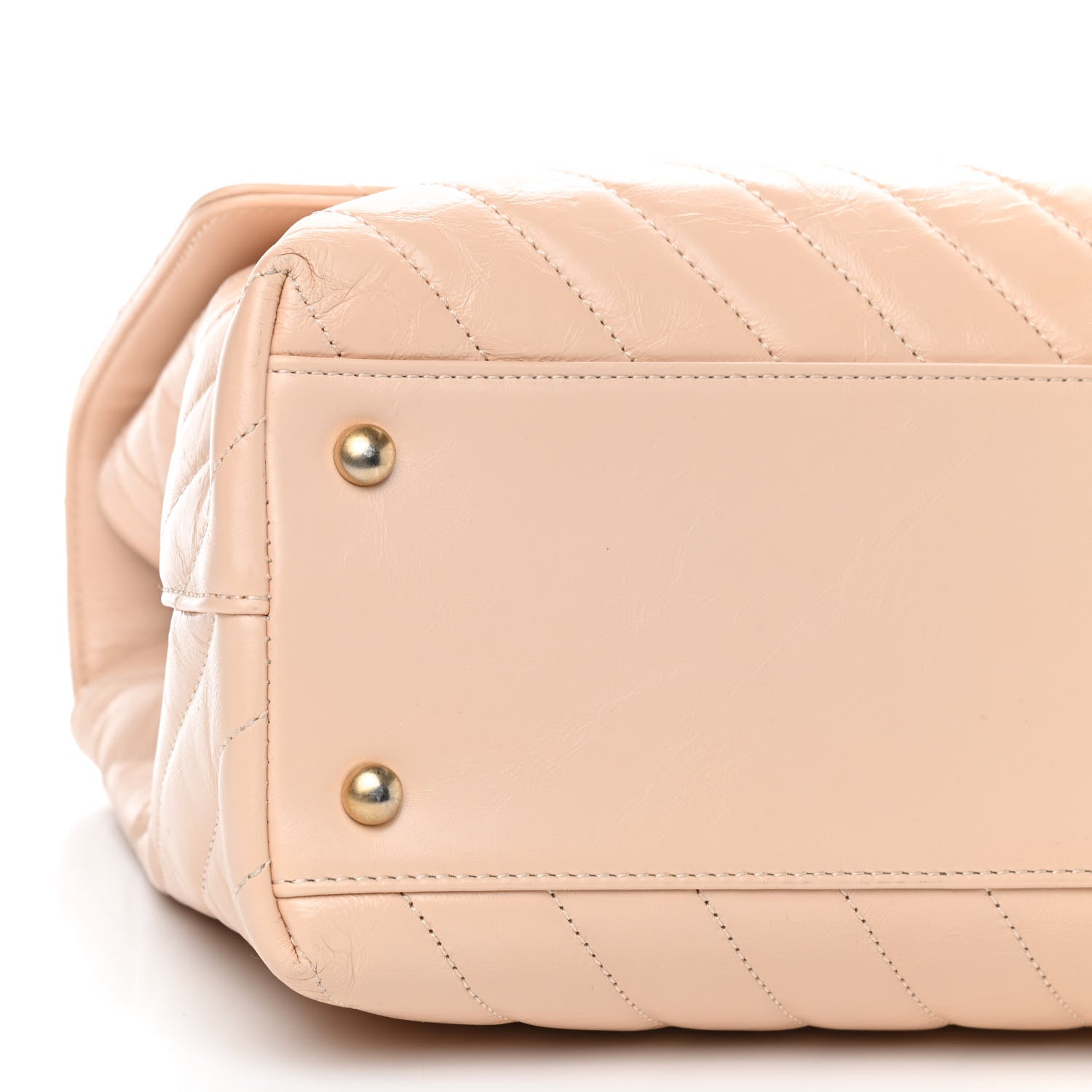 Chanel Calfskin Chevron Quilted Medium Coco Handle Flap Beige 8 of 11