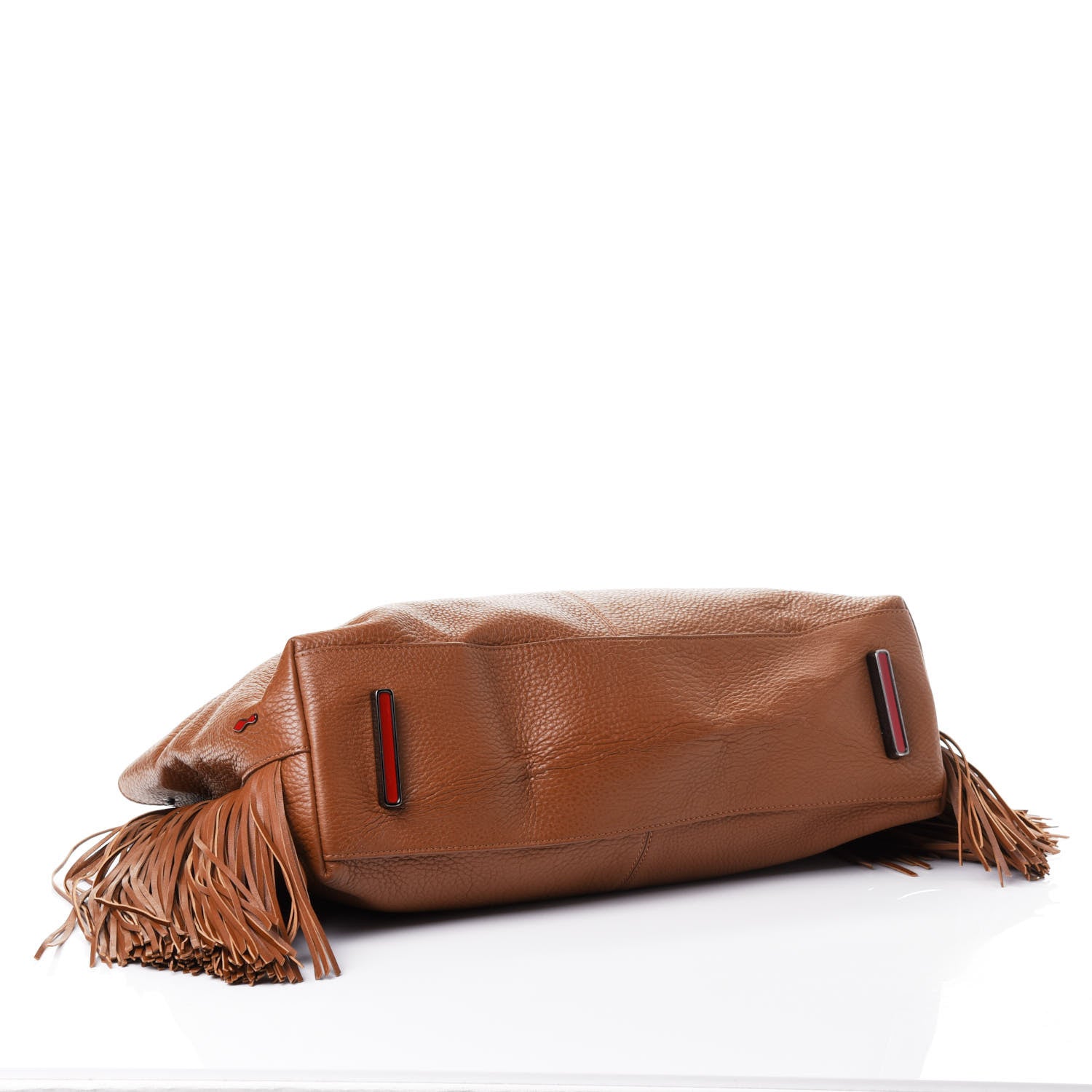 Christian Louboutin Grained Calfskin Passage Fringe Shopping Tote Brown 3 of 4