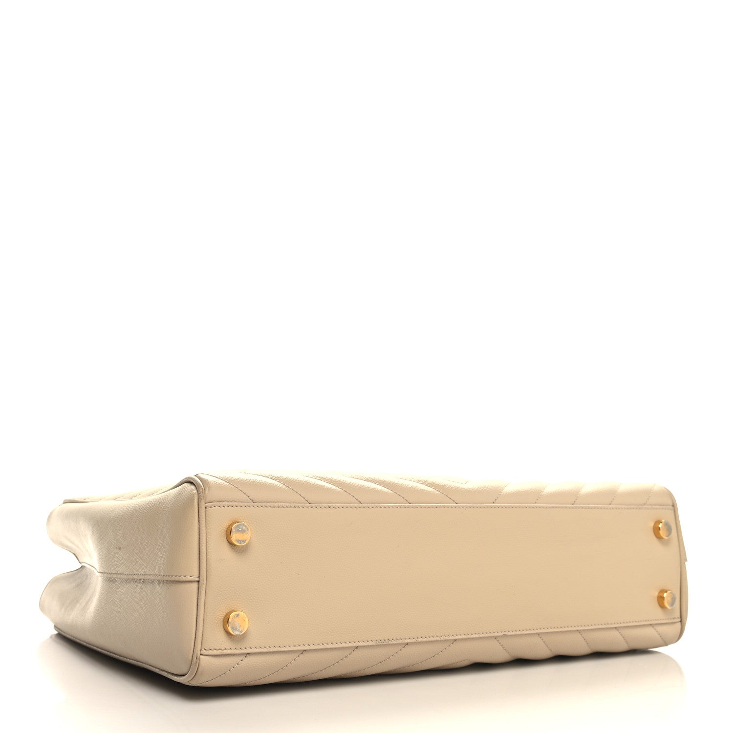Saint Laurent Grain De Poudre Matelasse Chevron Monogram Shopping Bag Nude Powder 4 of 15