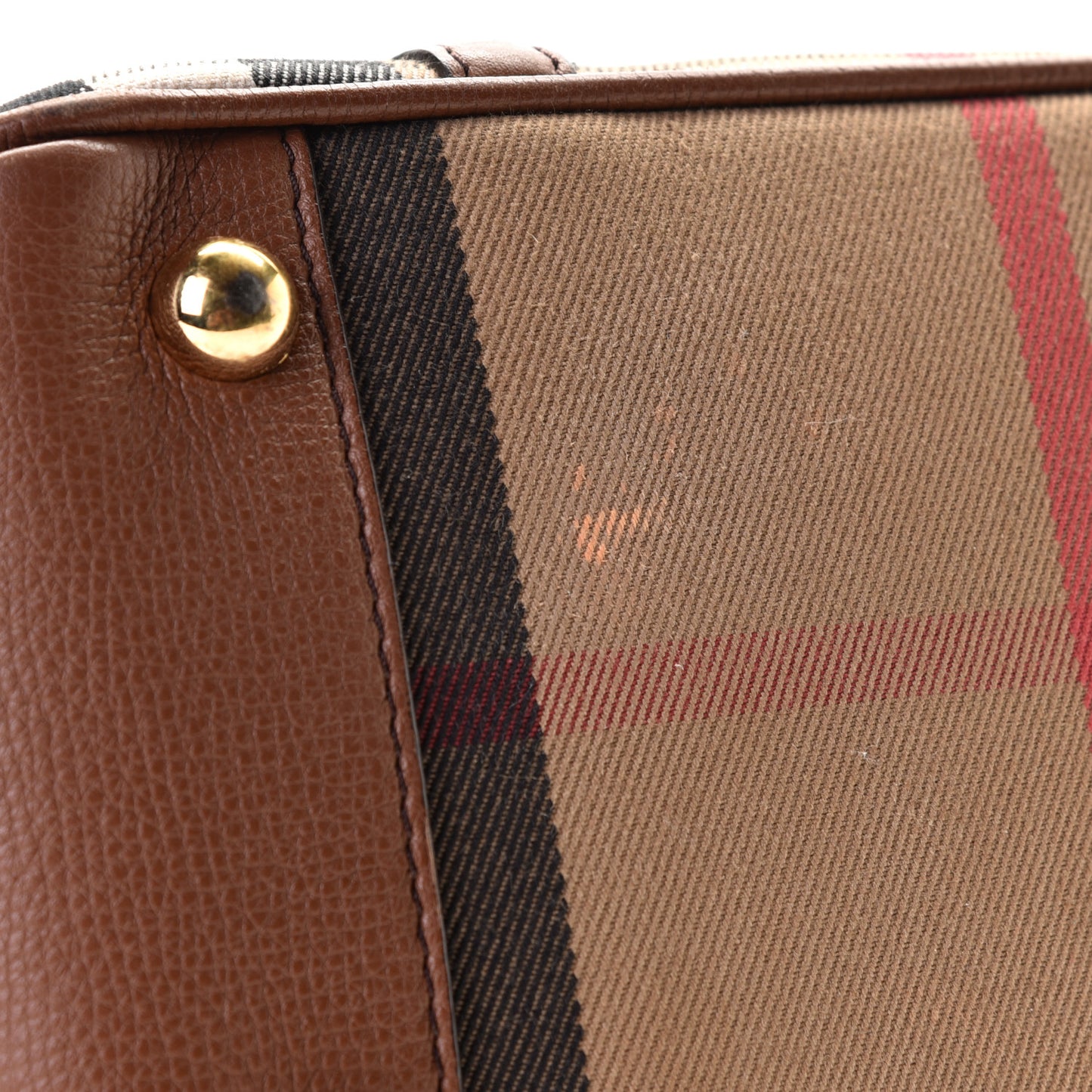Derby Calfskin House Check Medium Milverton Satchel Tan