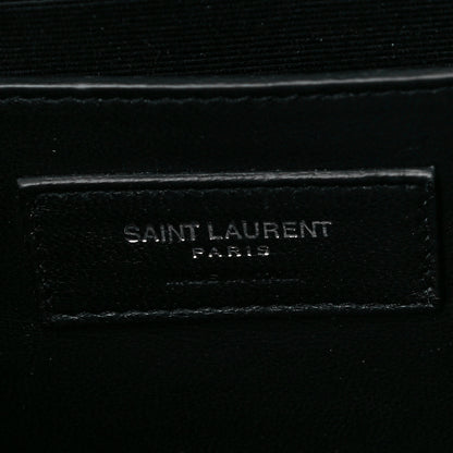 Saint Laurent Grain De Poudre Textured Mixed Matelasse Medium Triquilt Monogram Satchel Dark Beige 6 of 11