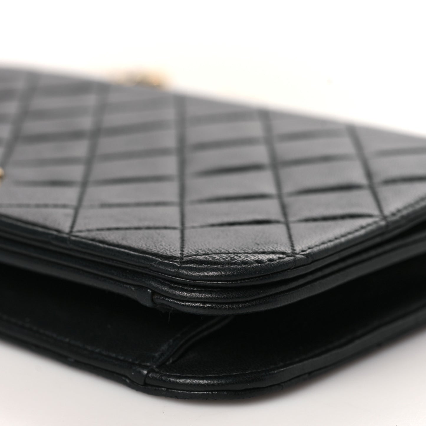 Lambskin Quilted Small Single Flap Black