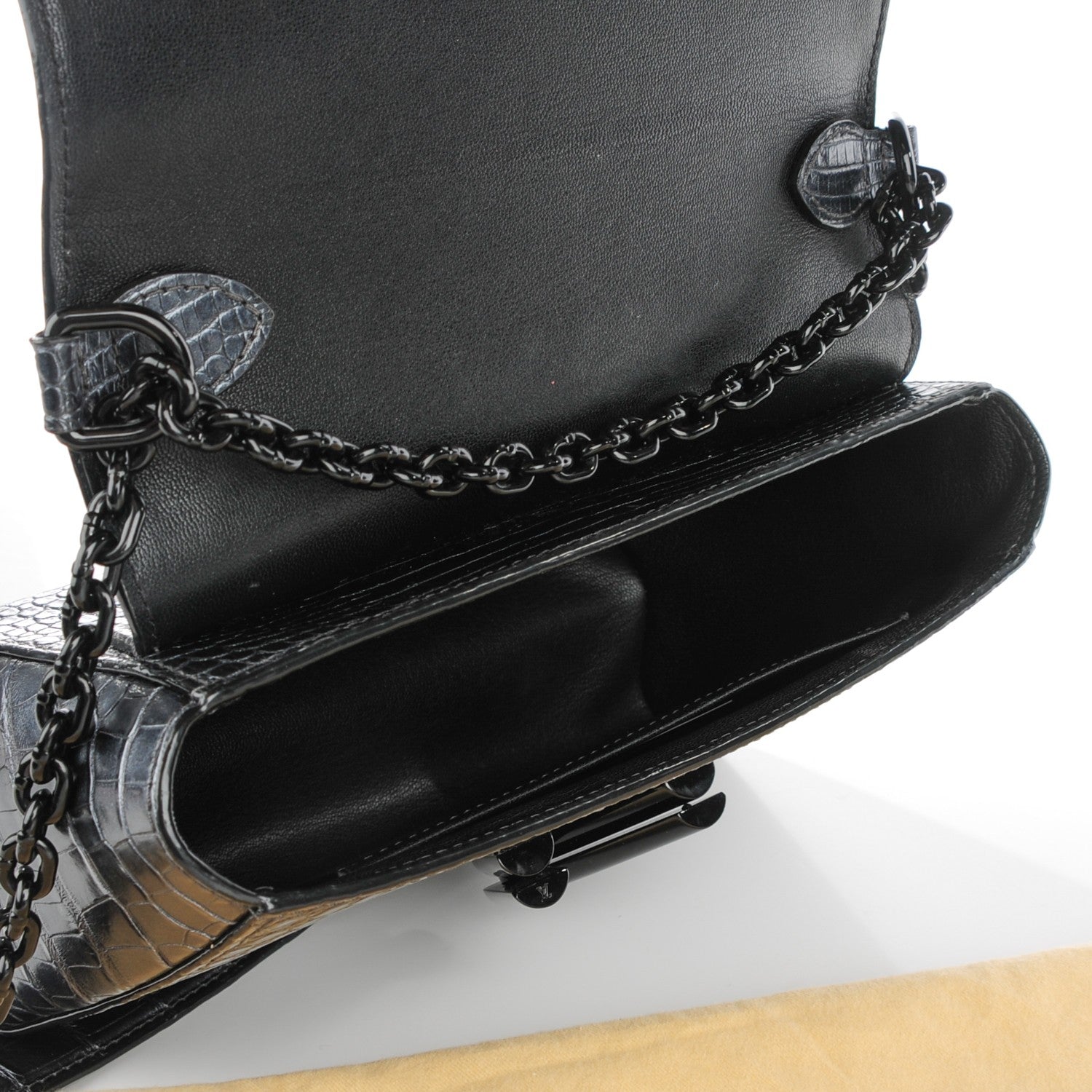 Louis Vuitton Crocodile Twist Shoulder Bag MM Black 5 of 7