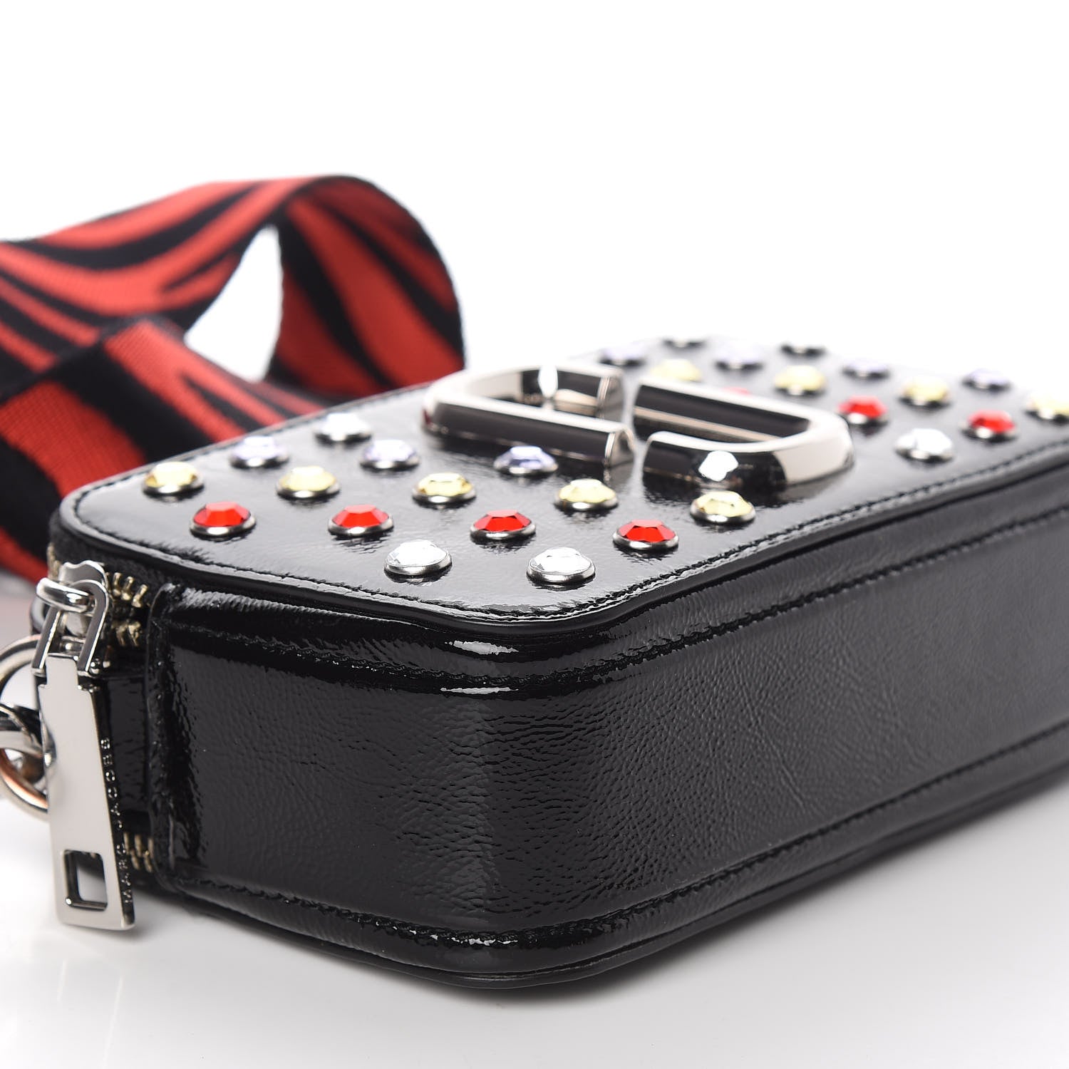 Marc Jacobs Patent Crystal Embellished Snapshot Camera Bag Black 6 of 10