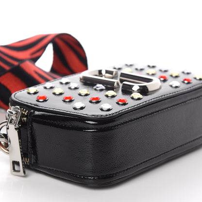 Marc Jacobs Patent Crystal Embellished Snapshot Camera Bag Black 6 of 10