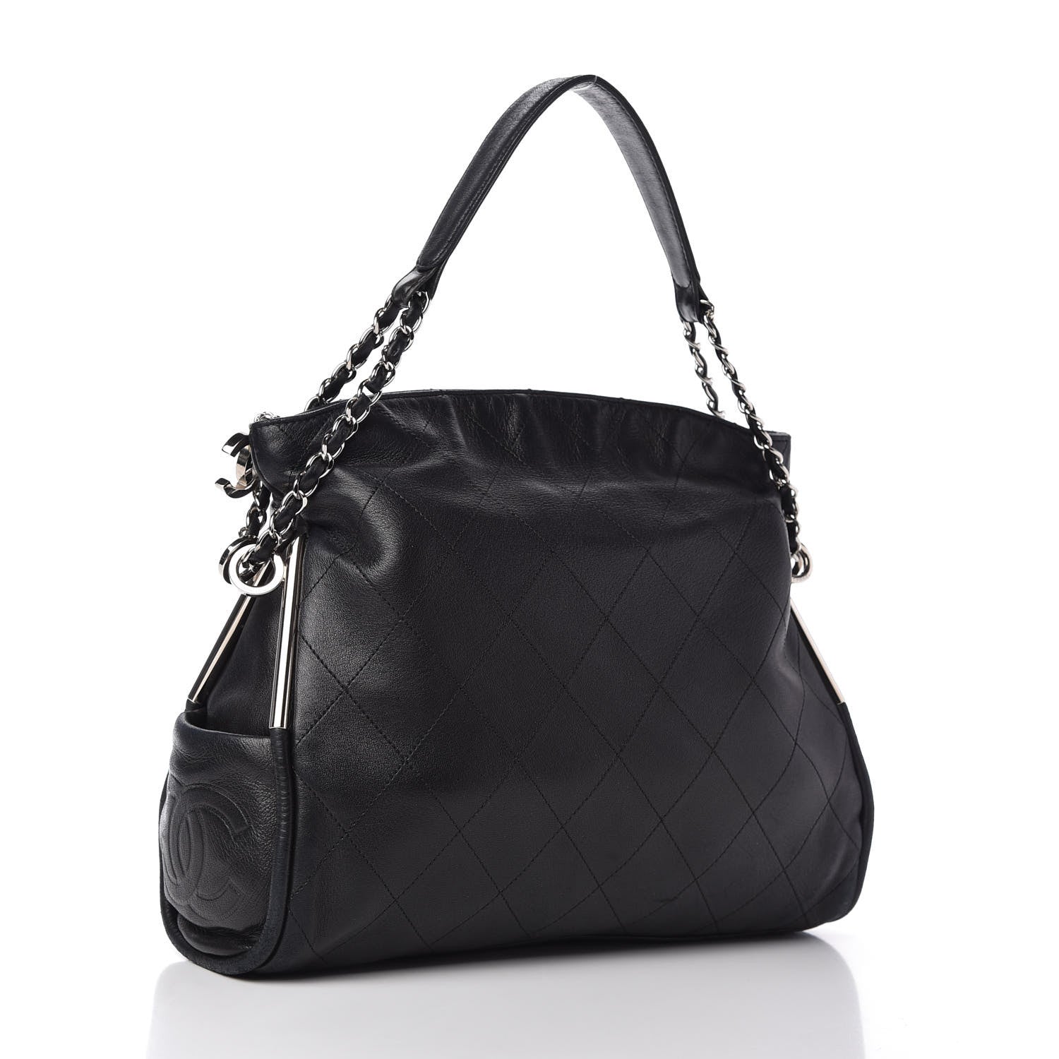 Chanel Lambskin Stitched Medium Ultimate Soft Tote Black 3 of 11