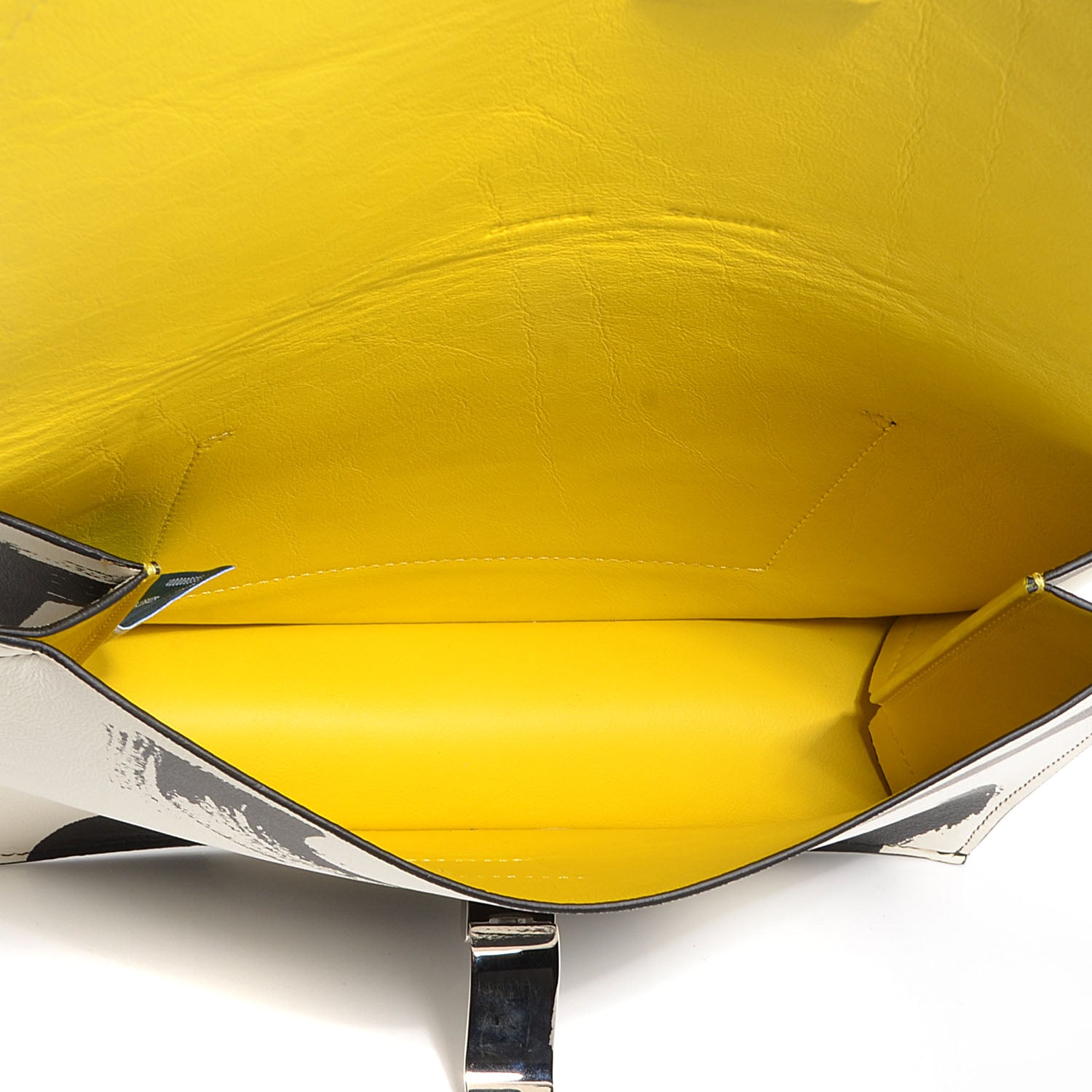 Proenza Schouler Lambskin Small Printed Lunch Bag Clutch Black White 5 of 10