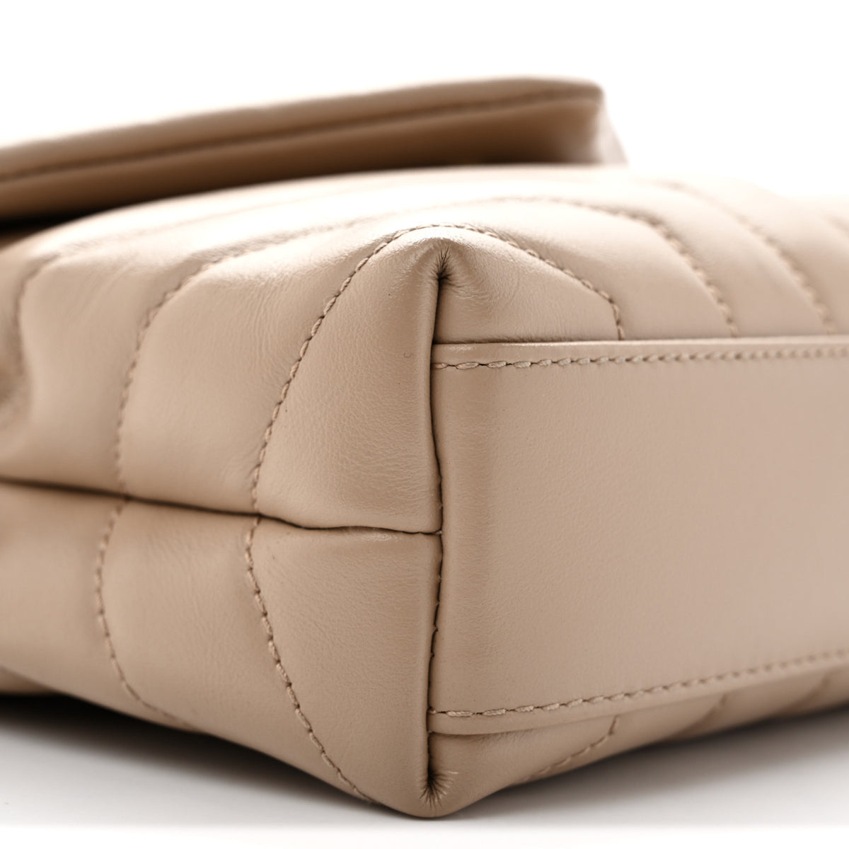 Saint Laurent Calfskin Y Quilted Monogram Toy Loulou Crossbody Bag Dark Beige 9 of 14