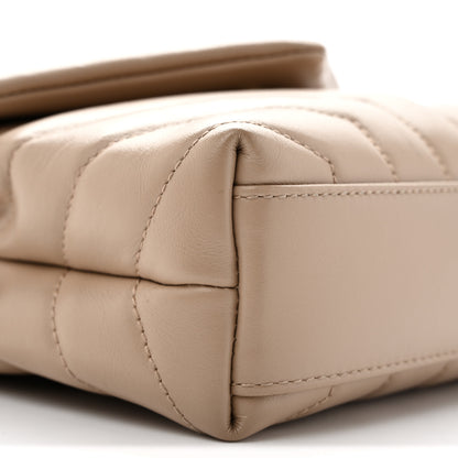Saint Laurent Calfskin Y Quilted Monogram Toy Loulou Crossbody Bag Dark Beige 9 of 14