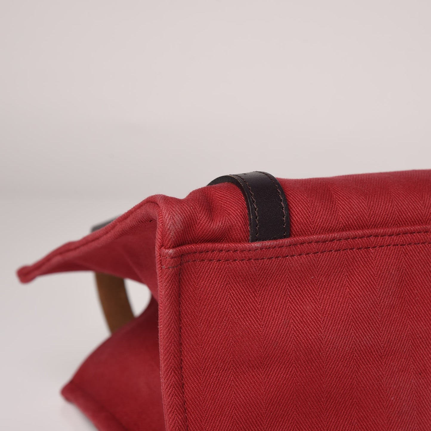 Natural Hunter Calfskin Toile Chevron Cabalicol Tote Ebene