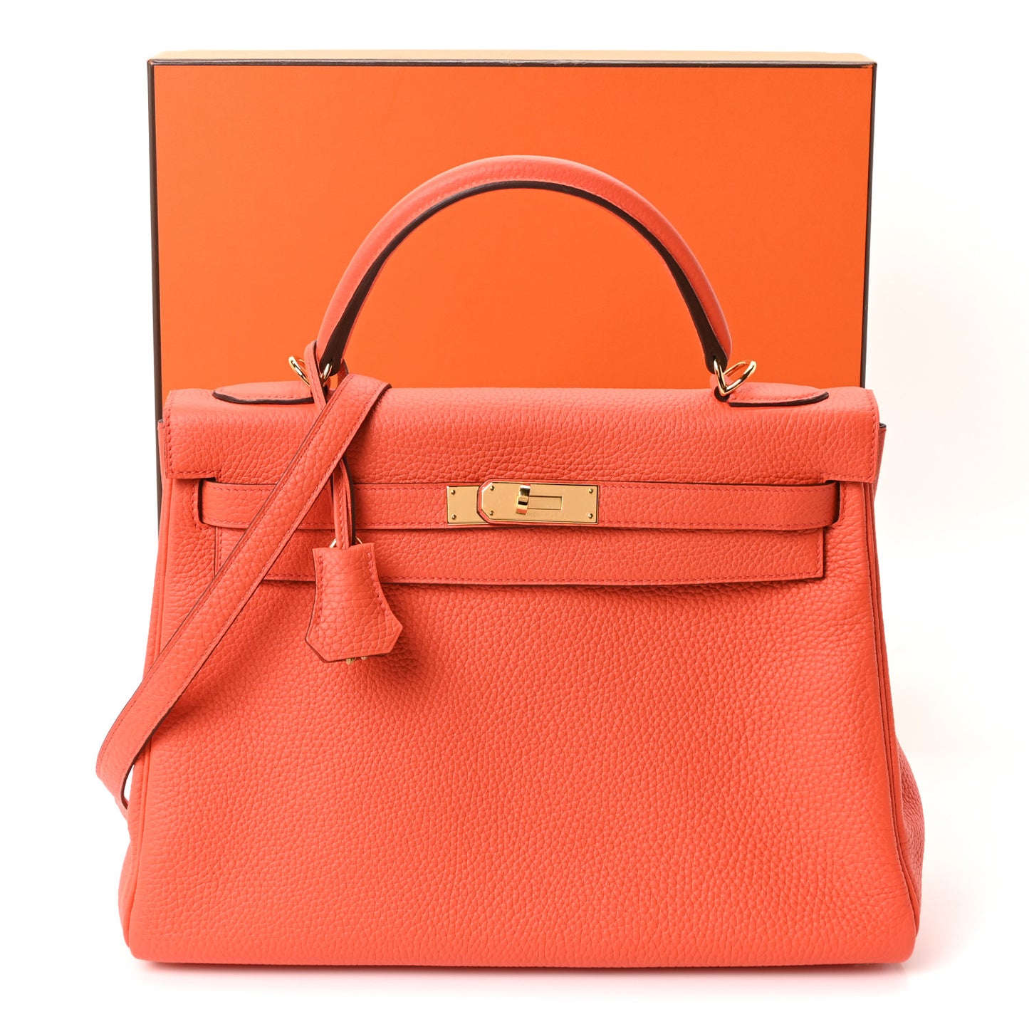 Togo Kelly Retourne 32 Orange Poppy