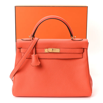Hermes Togo Kelly Retourne 32 Orange Poppy 11 of 11
