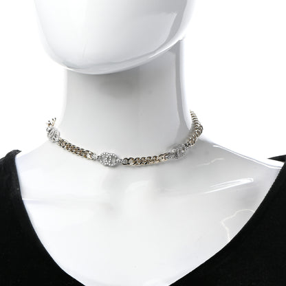 Chanel Crystal Chain CC Link Choker Gold Silver 2 of 7