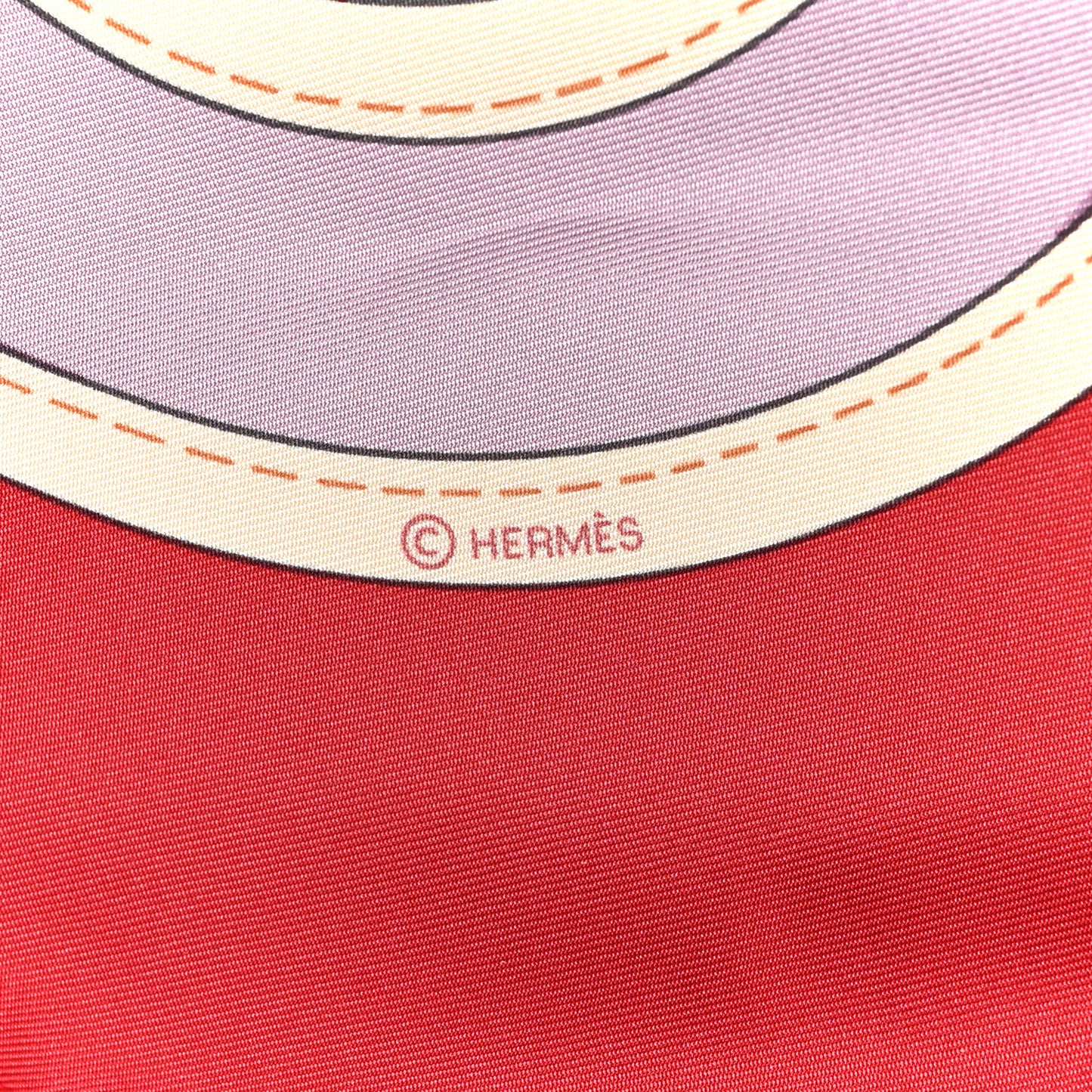 Silk Camails Scarf 90 Rouge Rose Pale Ciel